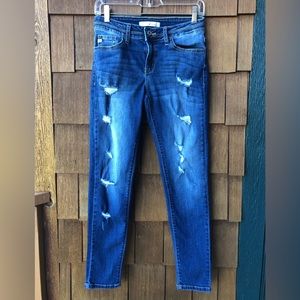 KanCan Estilo Size 27 / 7 Jeans Mid Rise Ankle L-28” Skinny Distressed Cut# J448